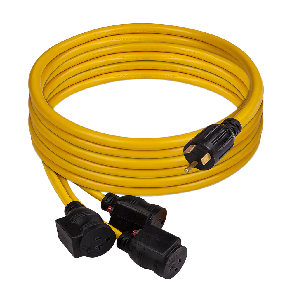 Firman, Firman Power Cord TT-30P to 3 x 5-20R 25ft Extension 10 AWG and Storage Strap - DS-1101